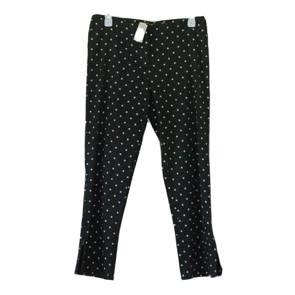 VTG Work Order Neiman Marcus Sz 8 Career Cropped Pants Polka Dot Black Gray - Picture 1 of 8
